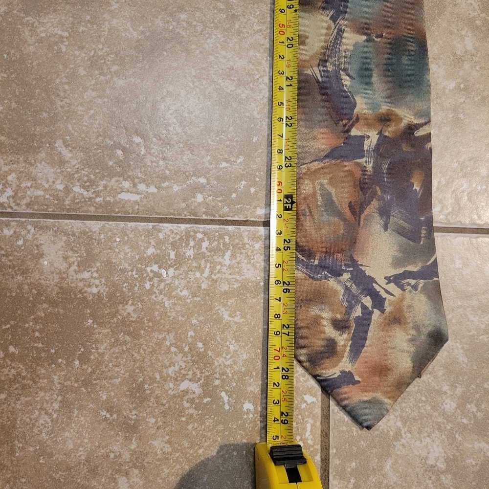 Men's Multicolor Tie 100% Silk Tie - Picture 5 of 5